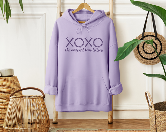 XOXO The Original Love Letters Bible Verse Romans 5:8 Hoodie