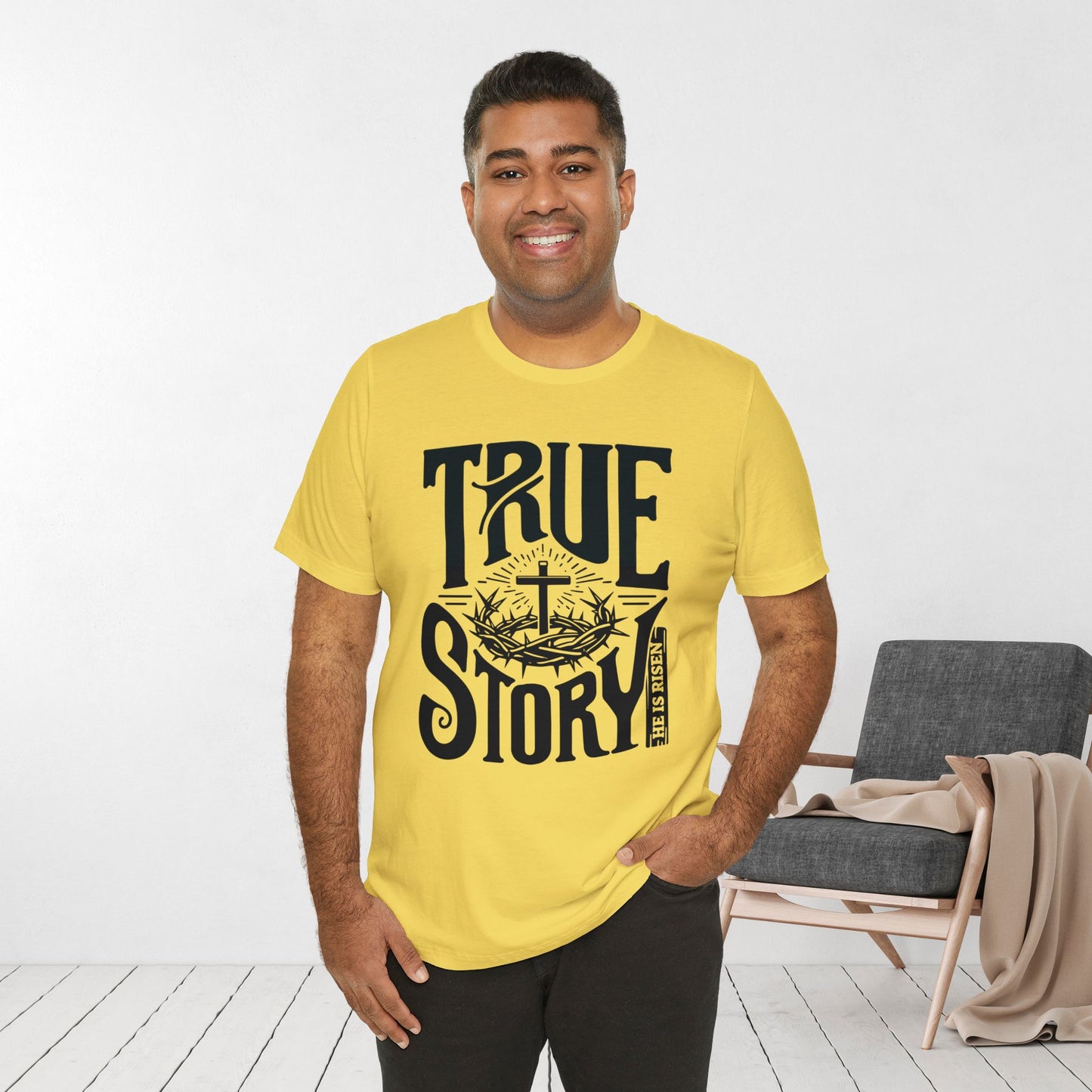 True Story He is Risen Christian Soft Cotton Tee - Easter Shirt