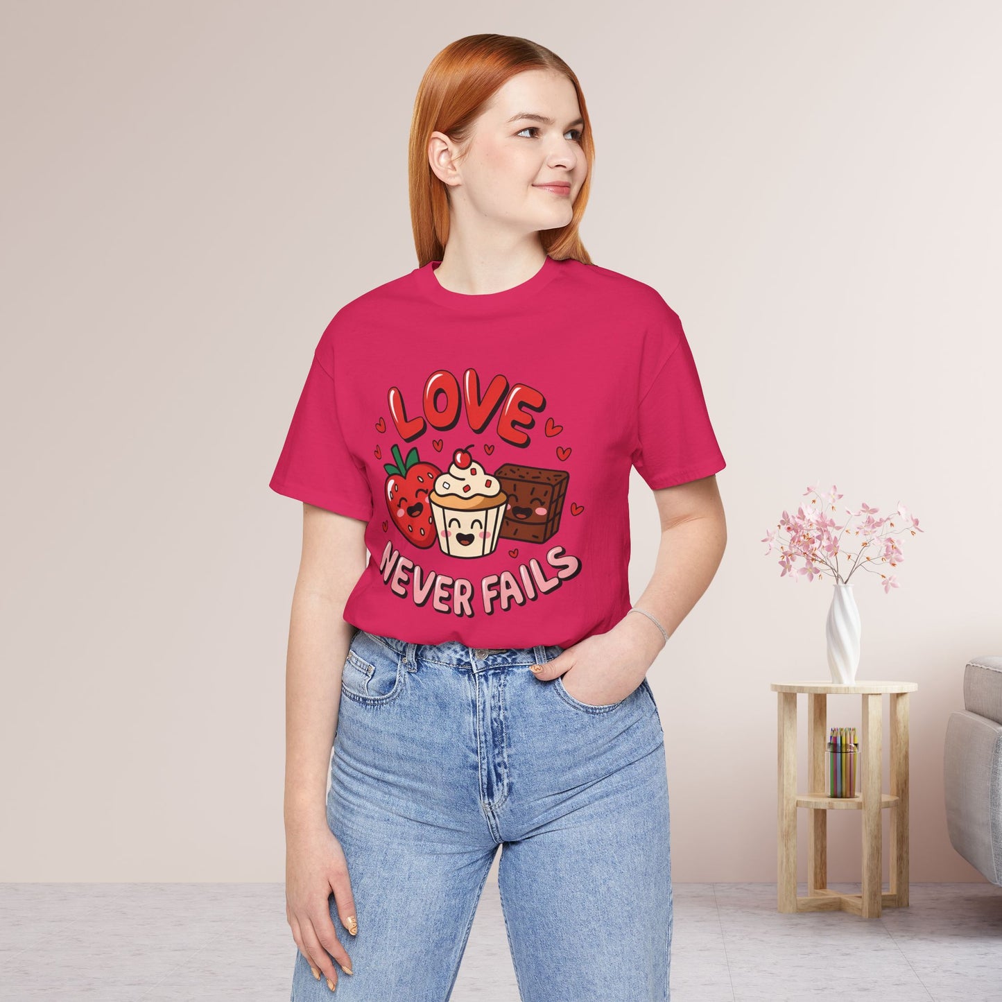 Love Never Fails Soft Cotton Tee - Christian Shirt