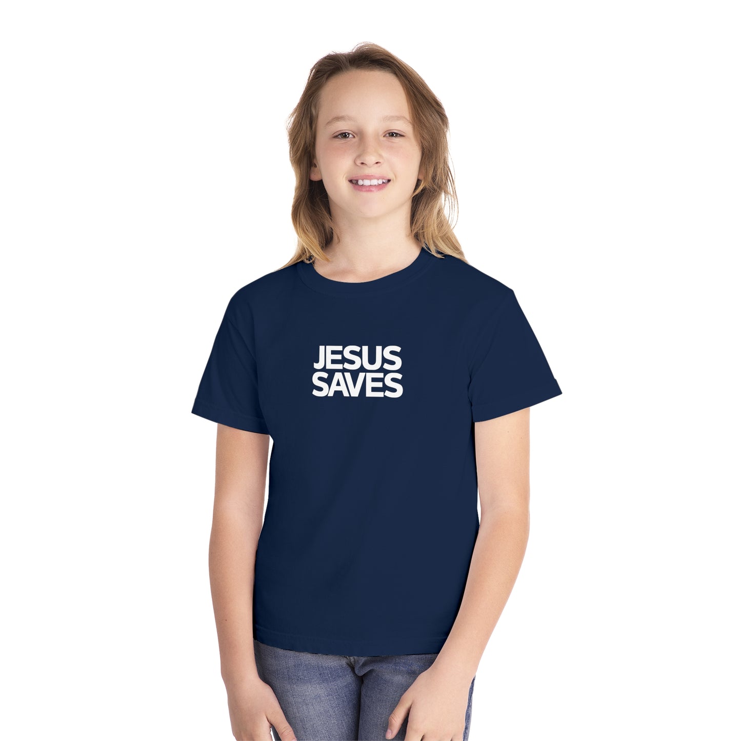 Jesus Saves Comfort Colors Youth Christian Shirt