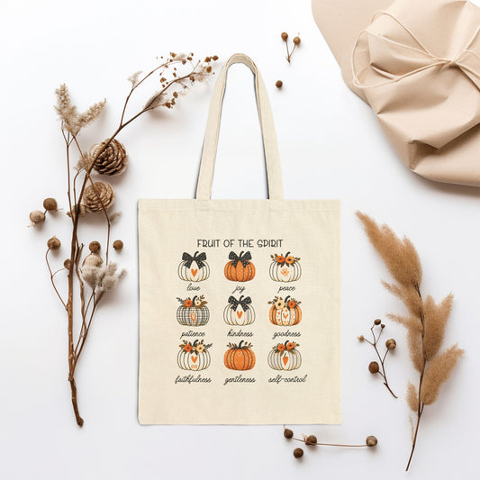 Pumpkin Fruit of the Spirit Canvas Tote Bag