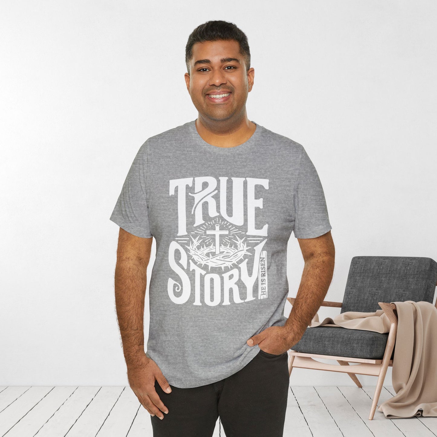 True Story He is Risen Christian Soft Cotton Tee - Easter Shirt