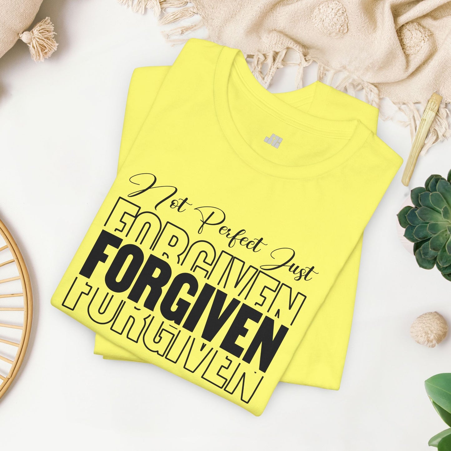 Not Perfect Just Forgiven Christian Soft Cotton Tee