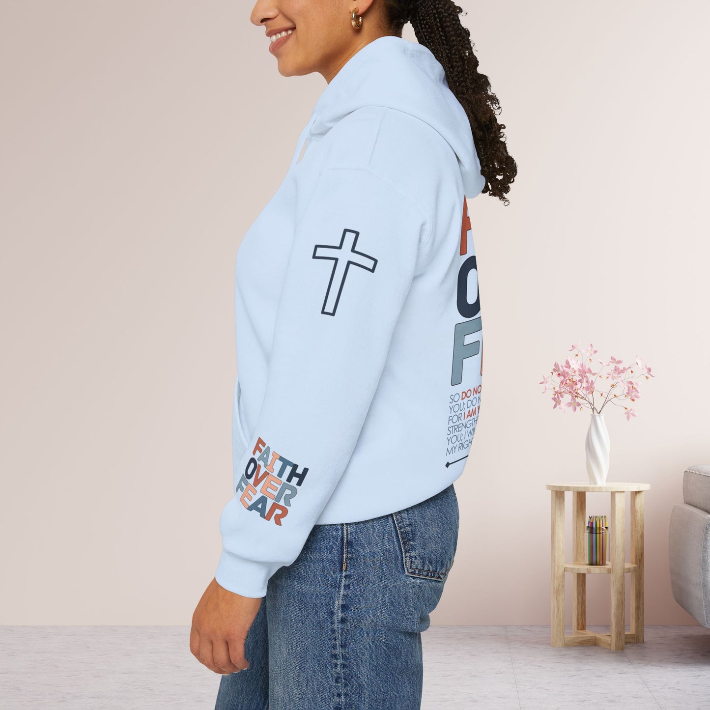 Faith Over Fear Hoodie - Isaiah 41:10 Bible Verse Christian Hoodie