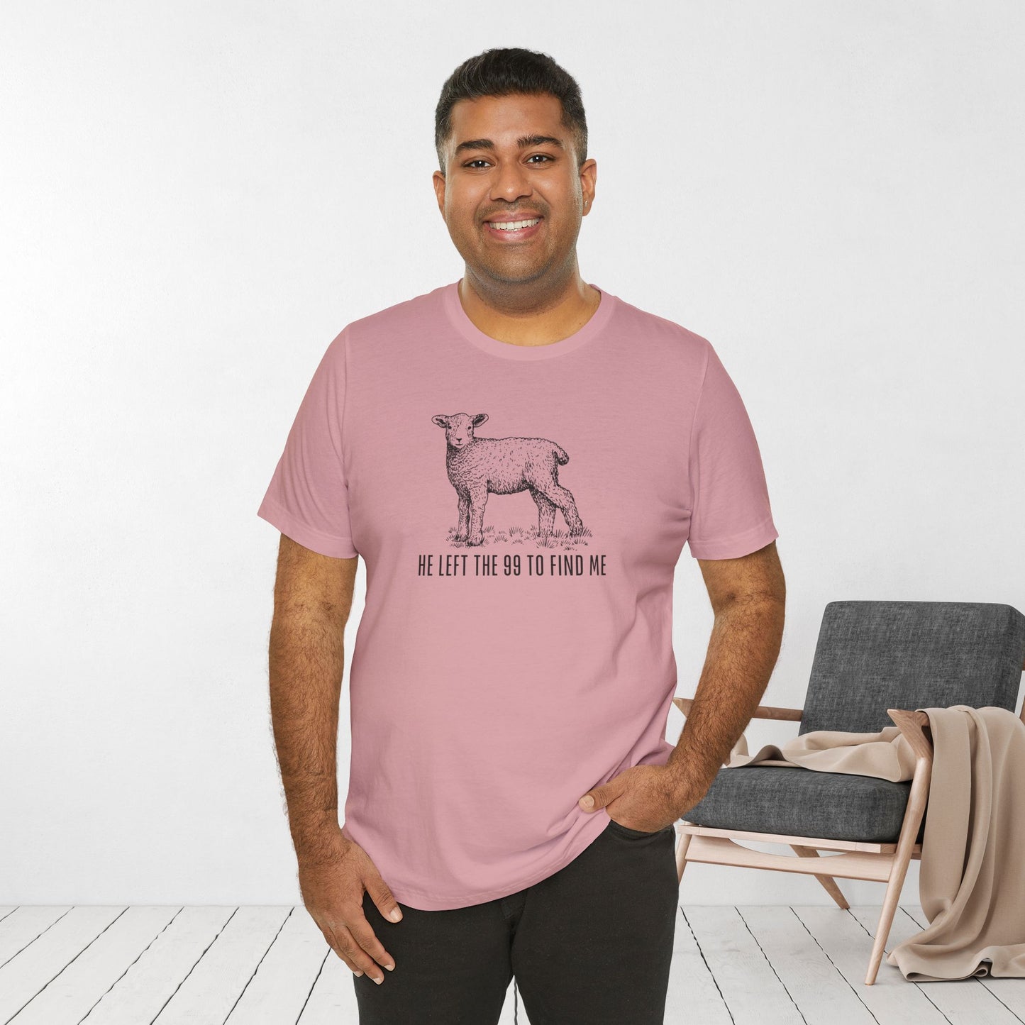 He Left the 99 to Find Me Soft Cotton Tee - Christian Shirt