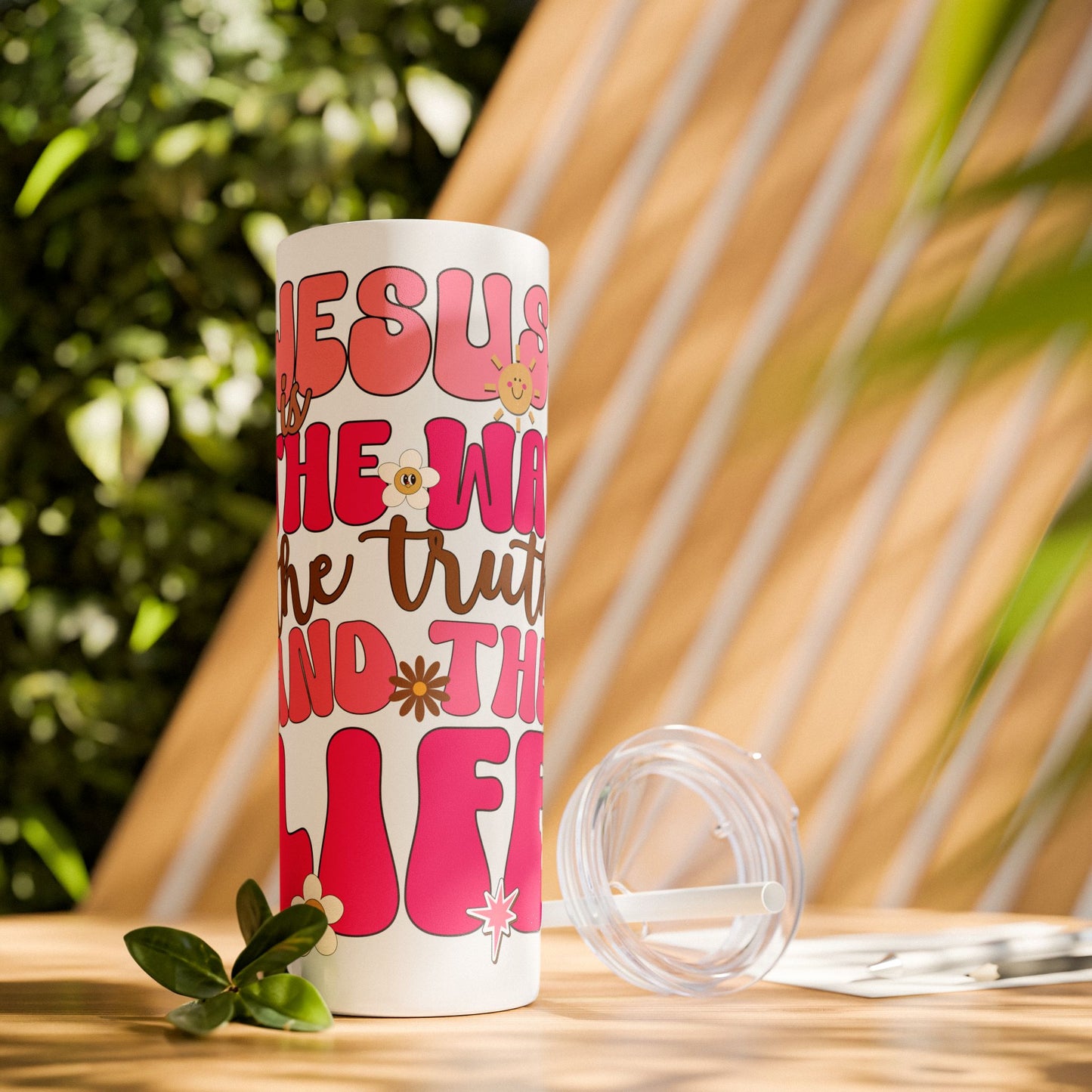 Jesus is The Way The Truth and The Life Skinny Tumbler with Straw - 20oz