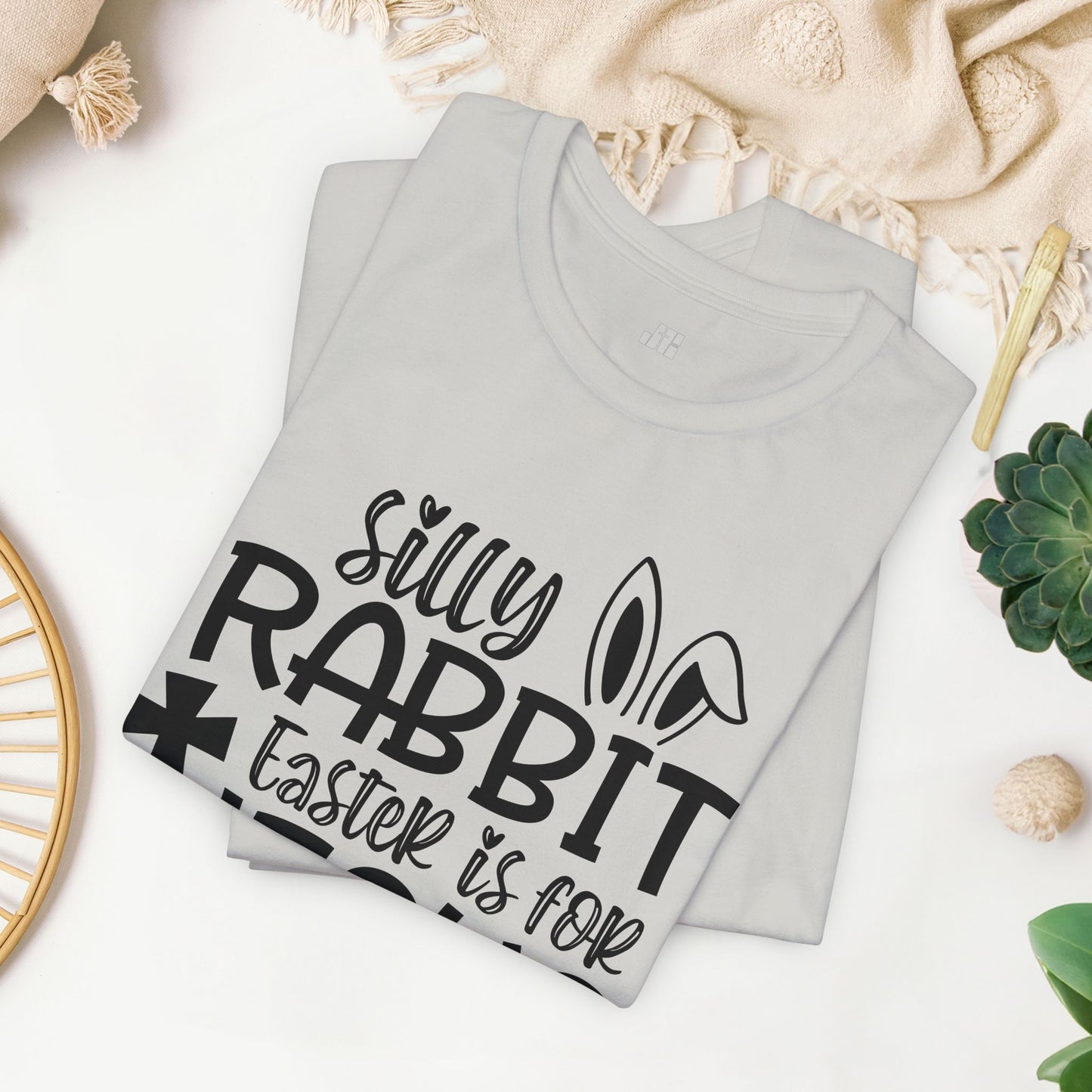 Silly Rabbit Easter is for Jesus Christian Soft Cotton Tee - Easter Shirt