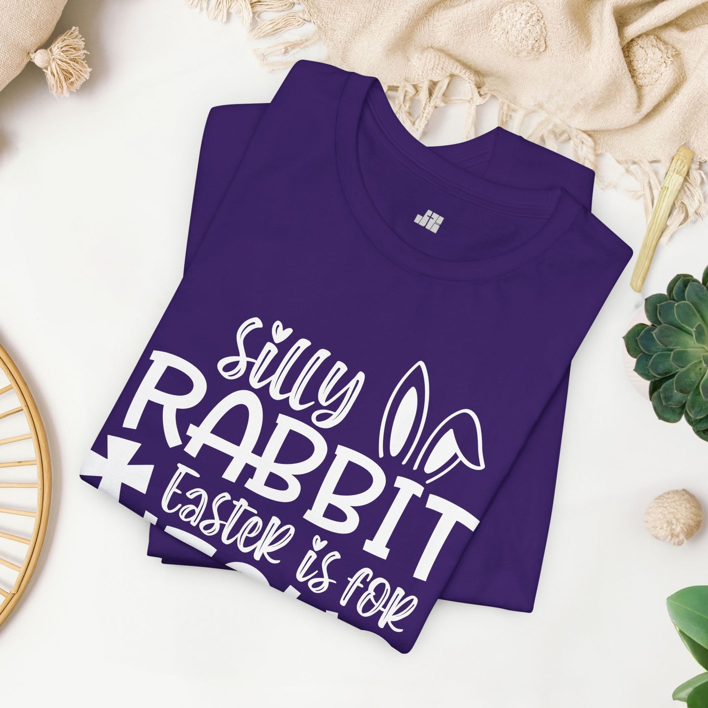 Silly Rabbit Easter is for Jesus Christian Soft Cotton Tee