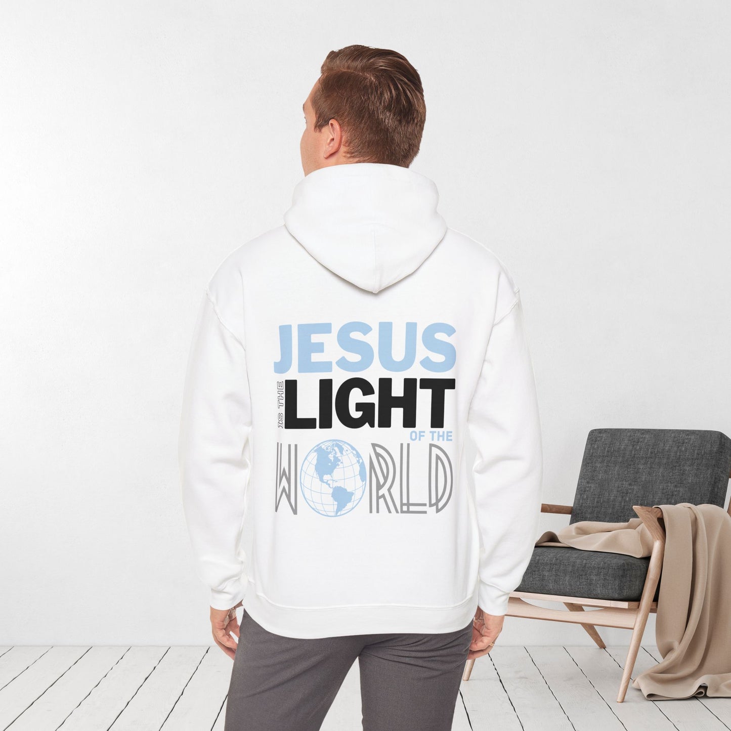 Jesus is the Light of the World Hoodie - John 8:12 Bible Verse Christian Hoodie