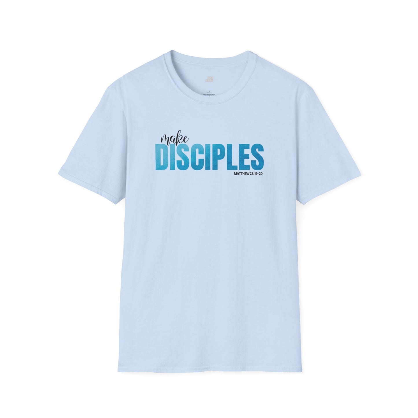 Make Disciples Softstyle T-Shirt - Matthew 28:19-20 Bible Verse Christian Tee