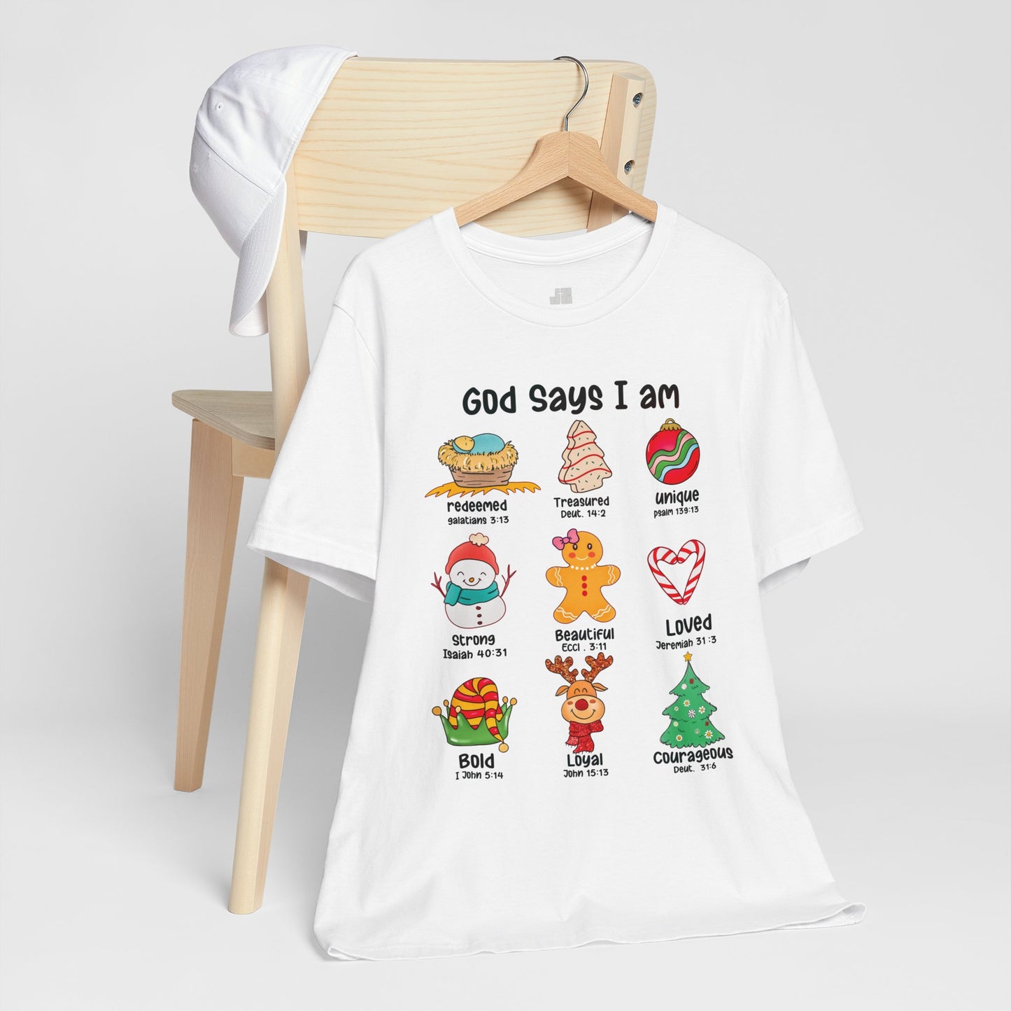 God Says I Am... Soft Cotton Tee - Christian Christmas Shirt