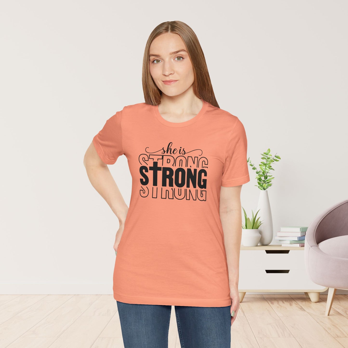 She is Strong Christian Soft Cotton Tee