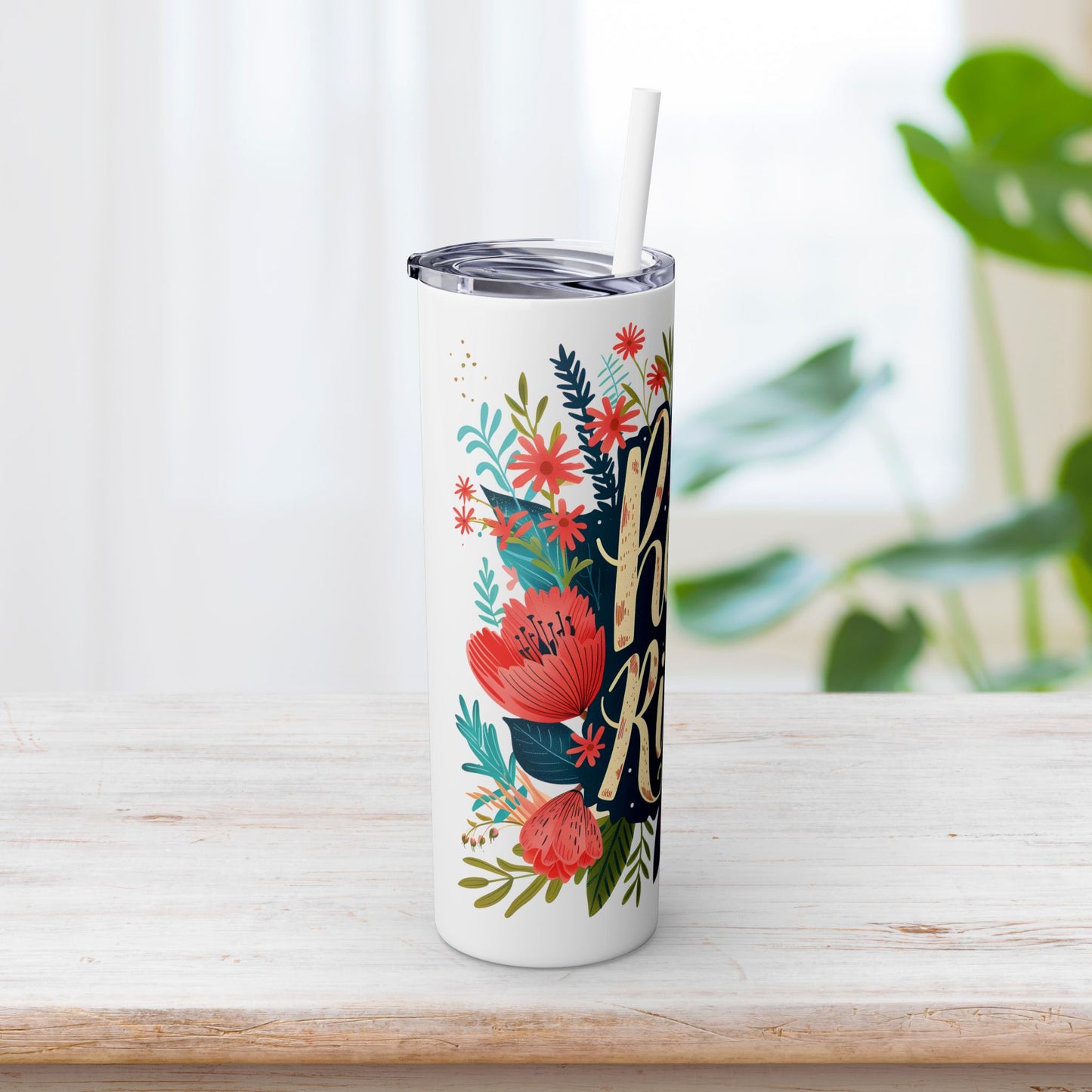 He is Risen Skinny Tumbler with Straw - 20oz