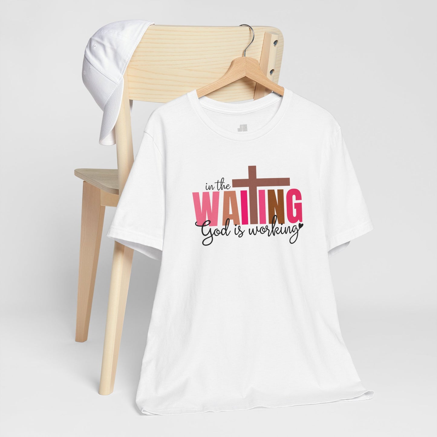 Pink In the Waiting God is Working Christian Soft Cotton Tee