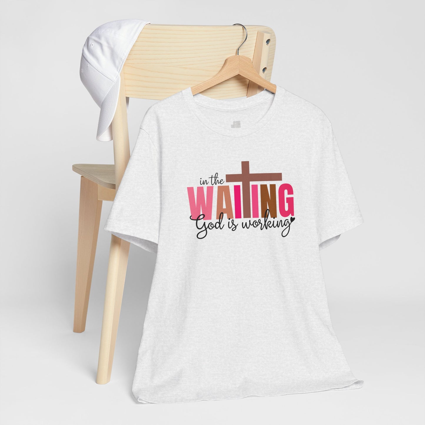 Pink In the Waiting God is Working Christian Soft Cotton Tee