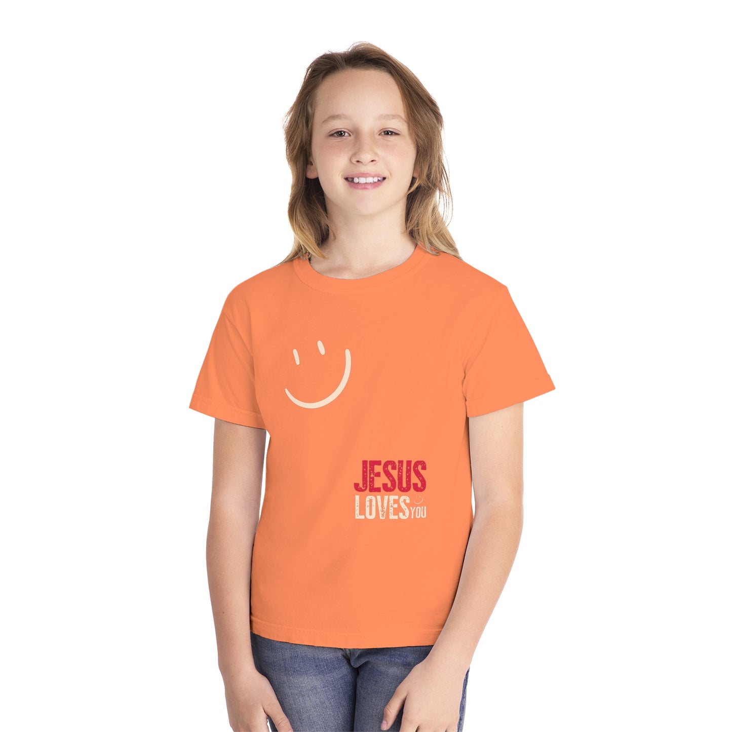 Trendy Jesus Loves You Comfort Colors Youth Christian Shirt