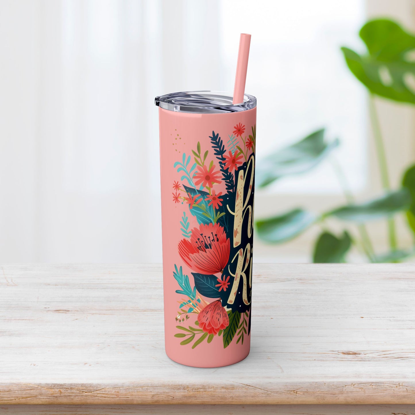 He is Risen Skinny Tumbler with Straw - 20oz