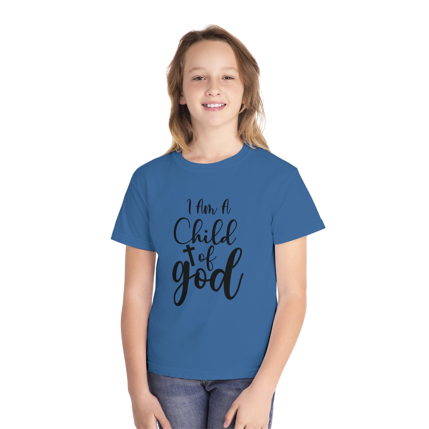 I Am A Child Of God Comfort Colors Youth Christian Tee