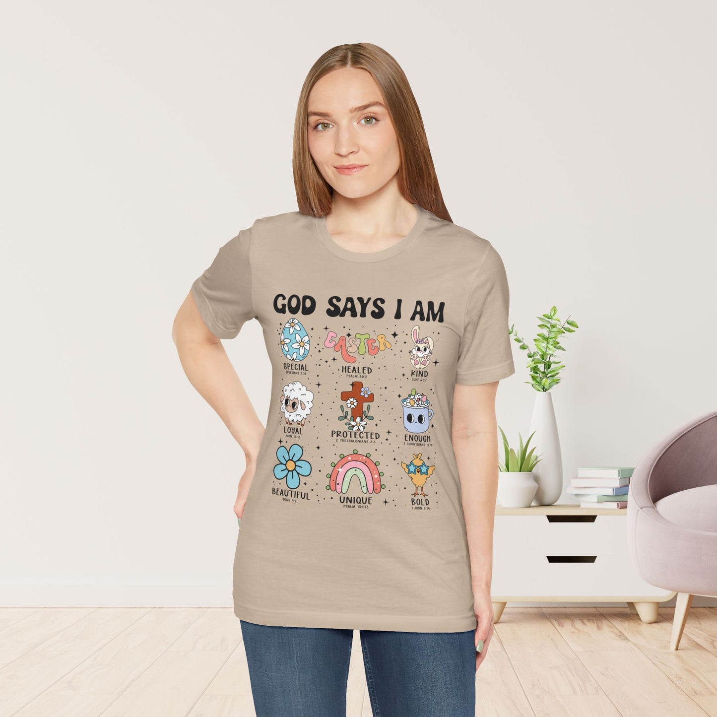 God Says I Am... Soft Cotton Tee - Christian Easter Tee