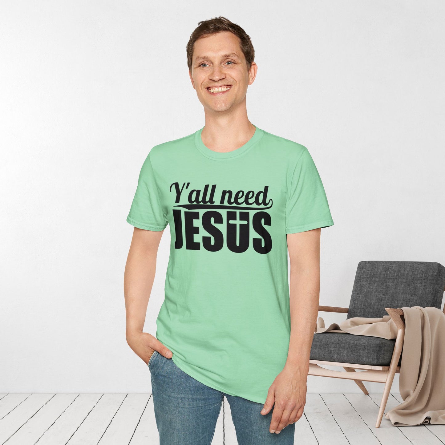 Y'all Need Jesus Softstyle T-shirt - Christian Shirt