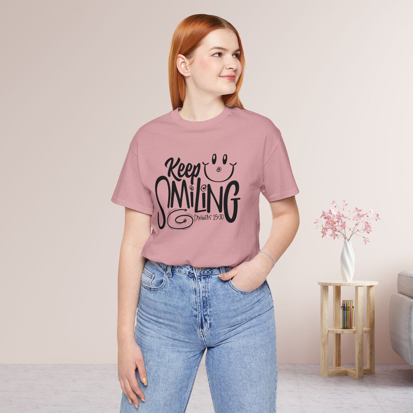 Keep Smiling Soft Cotton Tee - Bible Verse Christian Tee