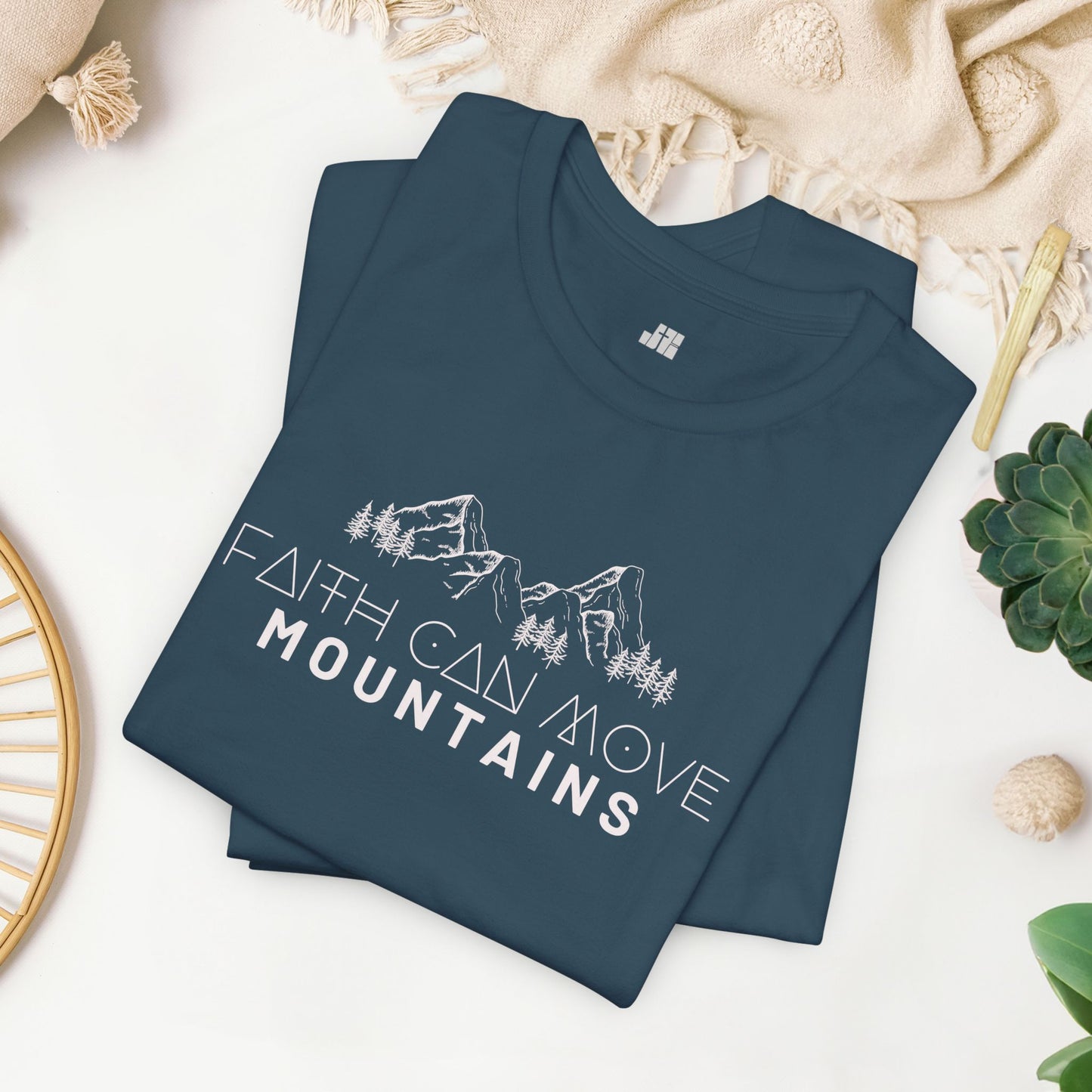 Faith Can Move Mountains Soft Cotton Tee - Matthew 17:20 Bible Verse Shirt