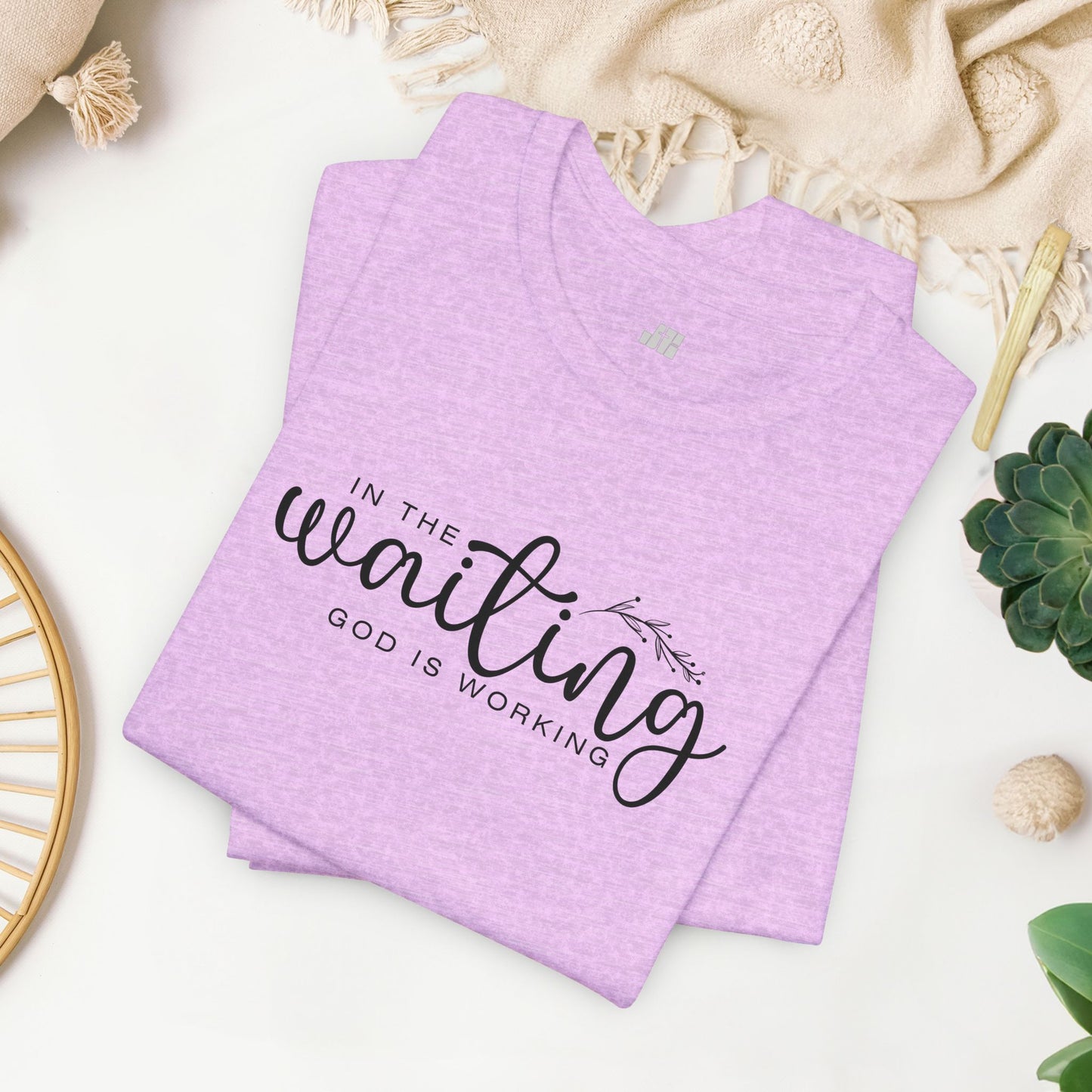 In the Waiting God is Working Christian Soft Cotton Tee