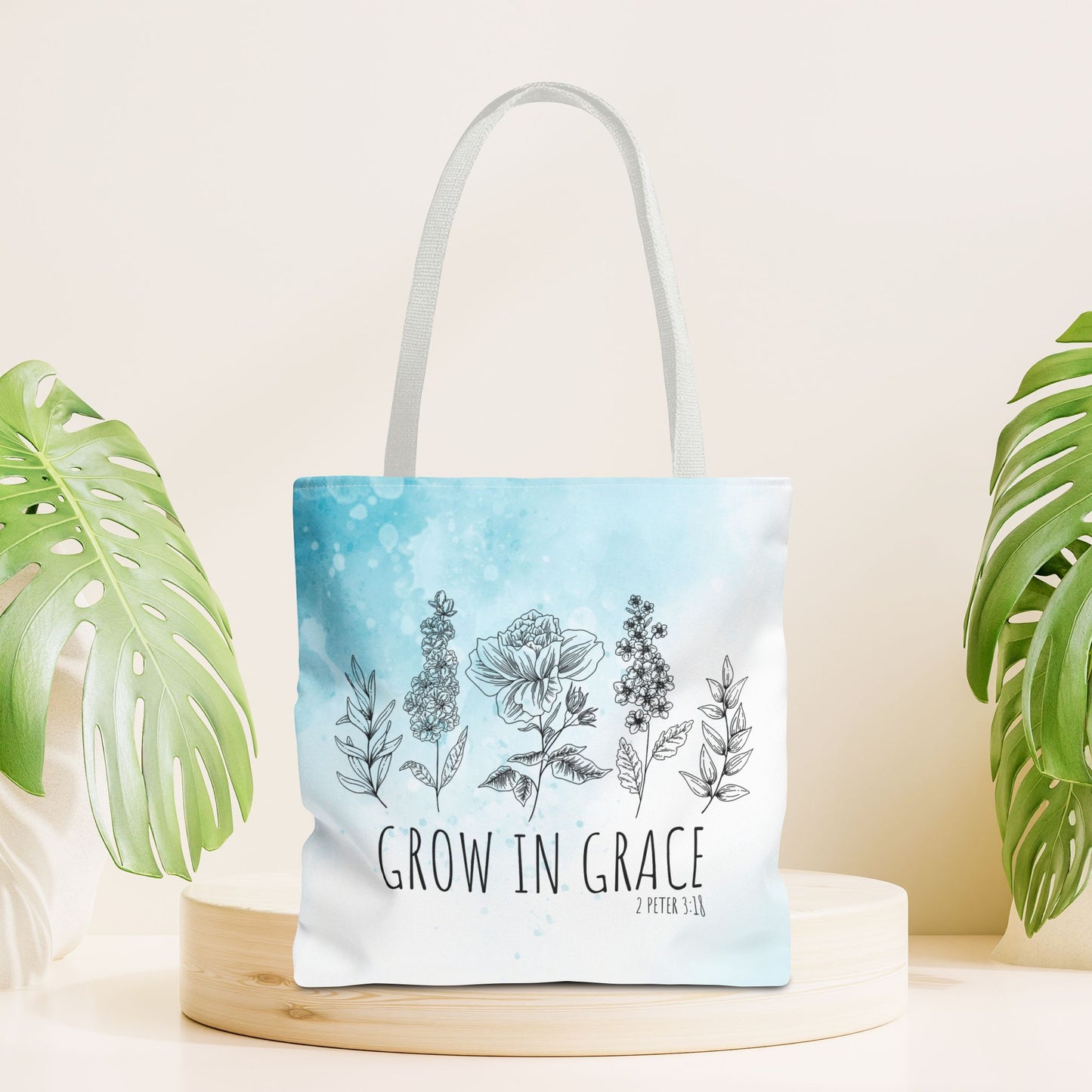 Grow in Grace Tote Bag - Christian Tote Bag