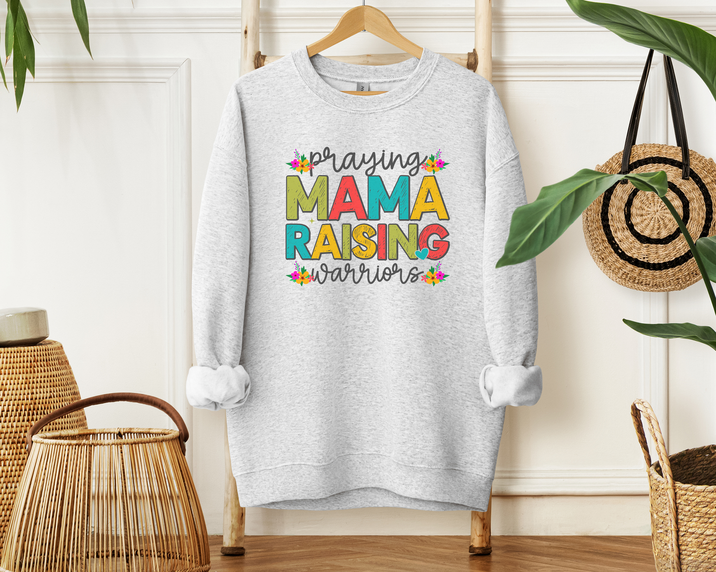 Praying Mama Raising Warriors Sweatshirt - Christian Mom Sweatshirt