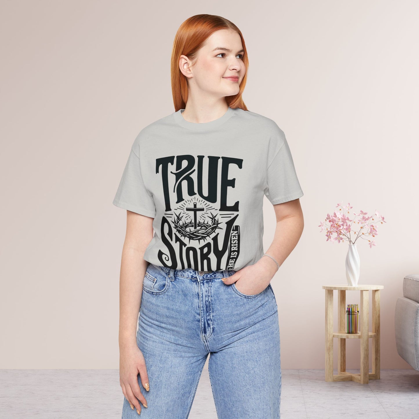 True Story He is Risen Christian Soft Cotton Tee - Easter Shirt