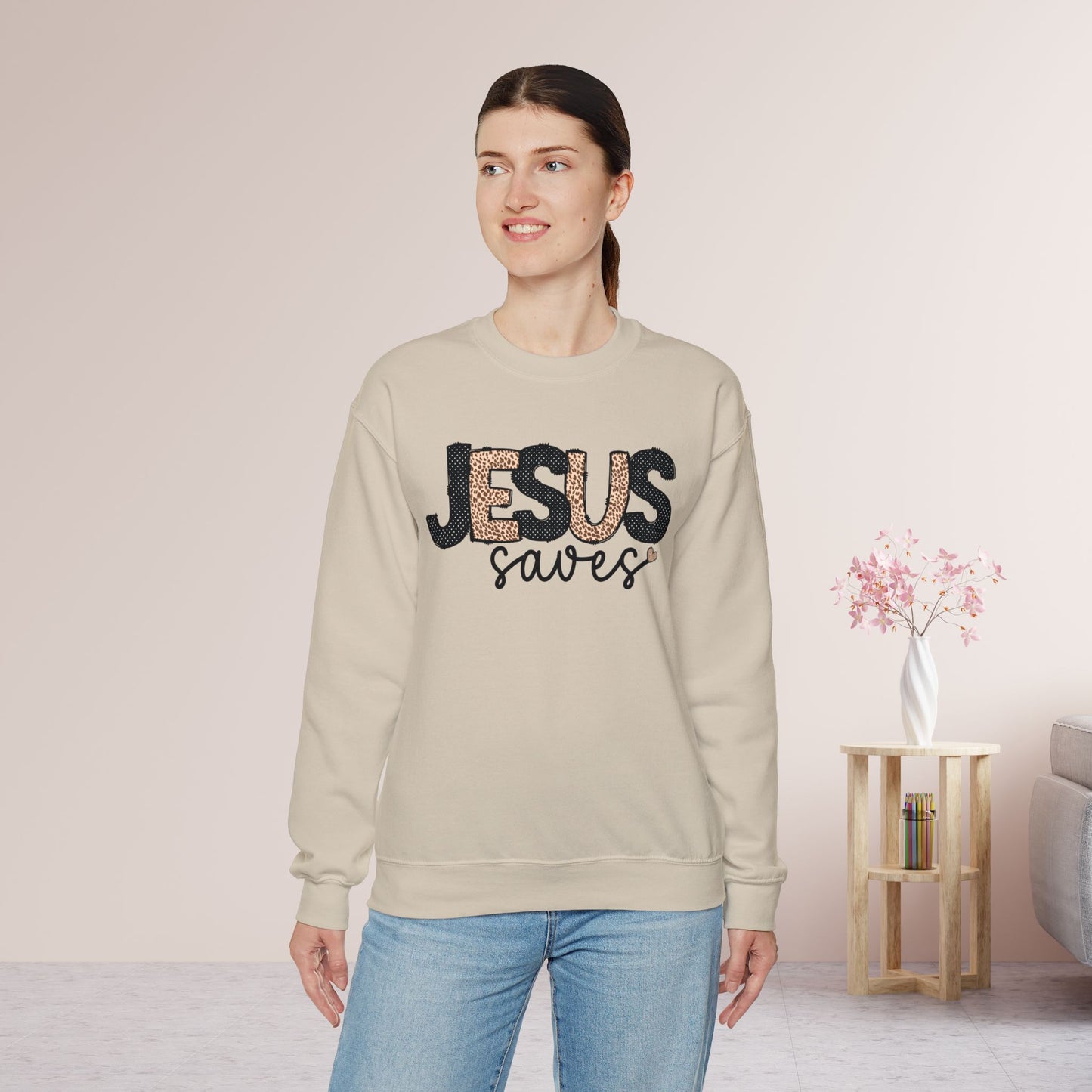 Jesus Saves Sweatshirt - Christian Crewneck Pullover