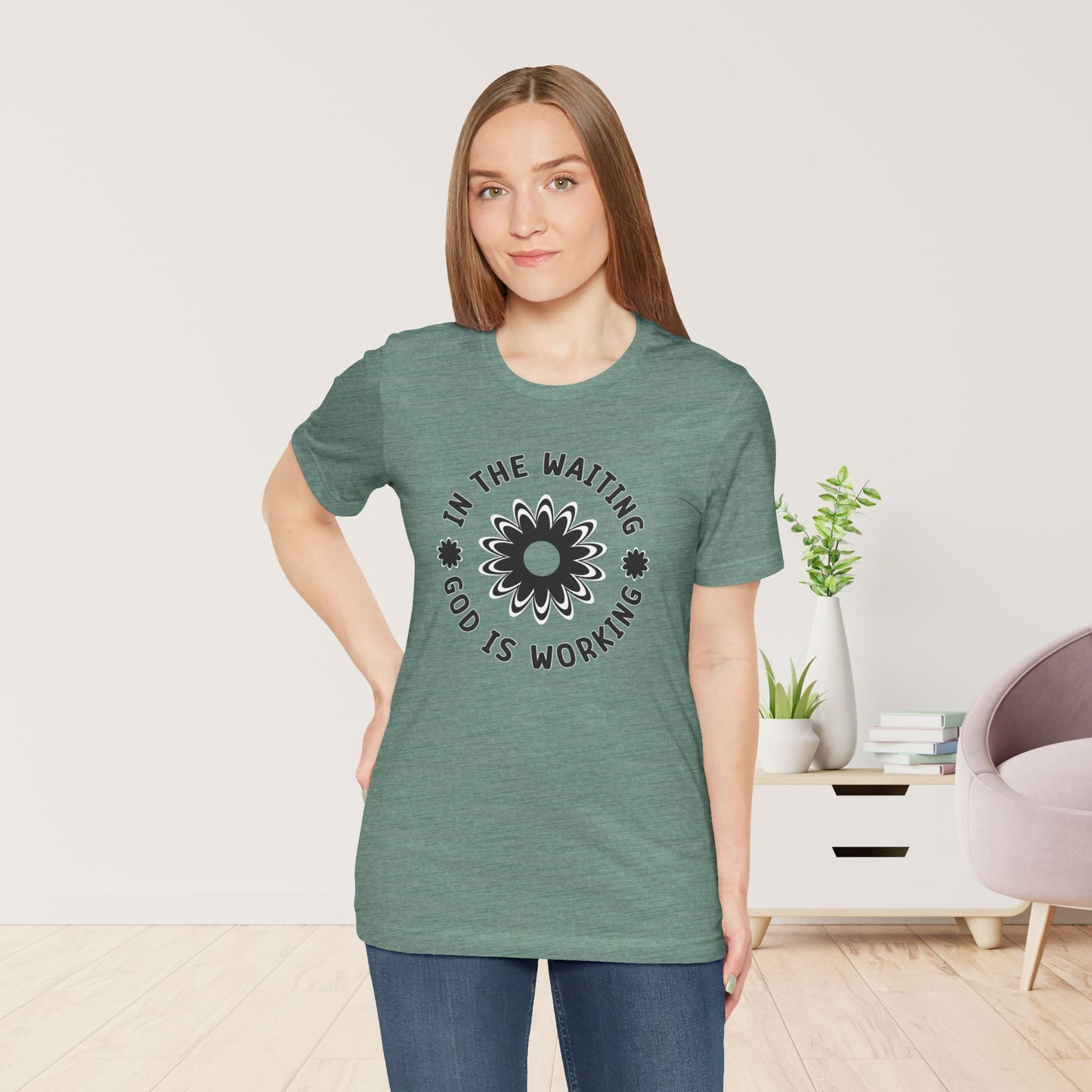 In the Waiting God is Working Soft Cotton Tee - Christian Shirt