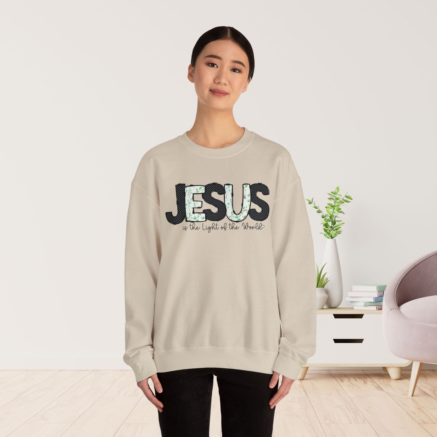 Jesus is the Light of The World Sweatshirt - Christian Crewneck Pullover