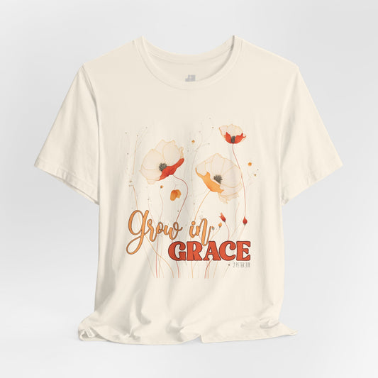 Grow in Grace Bible Verse Soft Cotton Tee