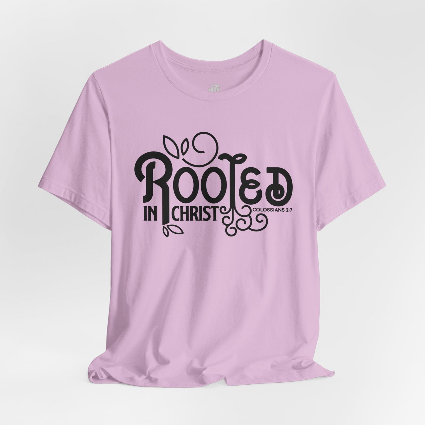 Rooted in Christ Soft Cotton Tee - Bible Verse Christian T-shirt