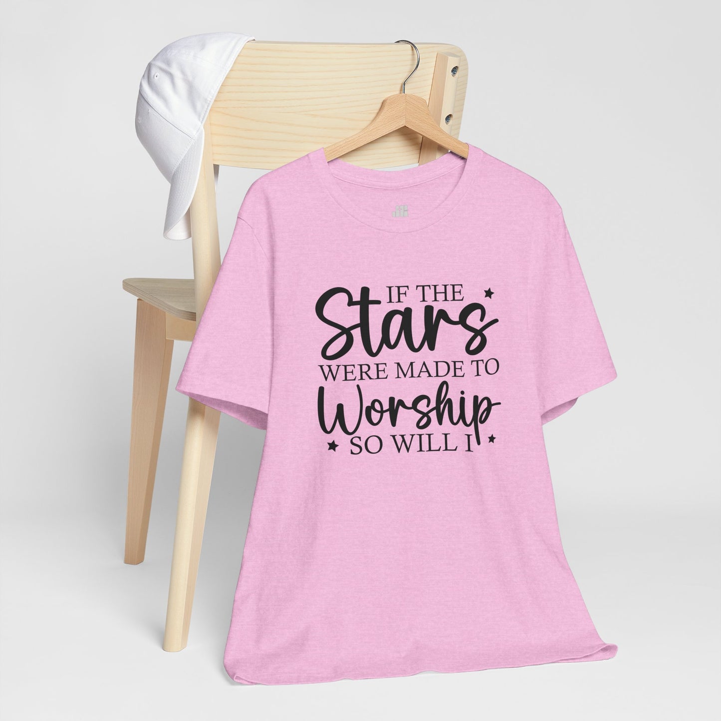 If The Stars Were Made To Worship So Will I Soft Cotton Tee - Christian Tee