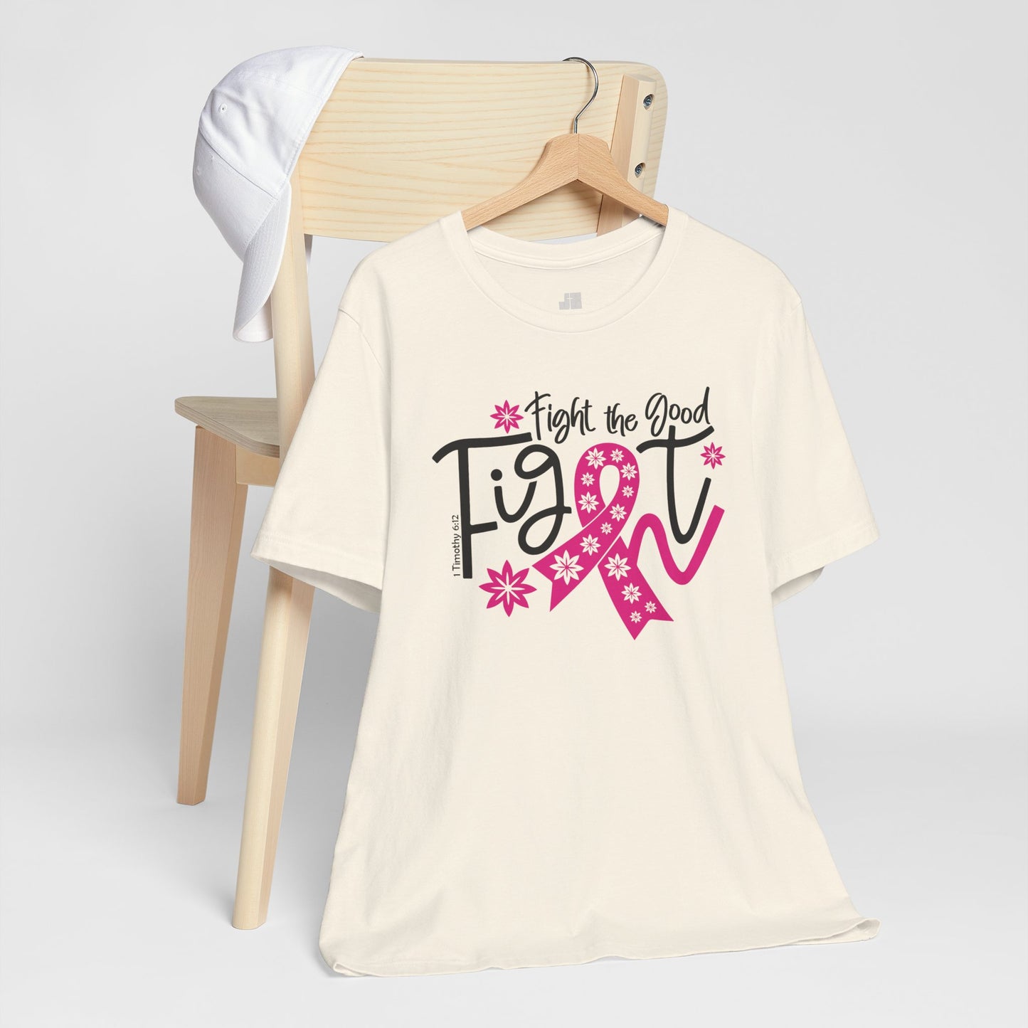 Fight The Good Fight Soft Cotton Tee - Christian Cancer Awareness Shirt