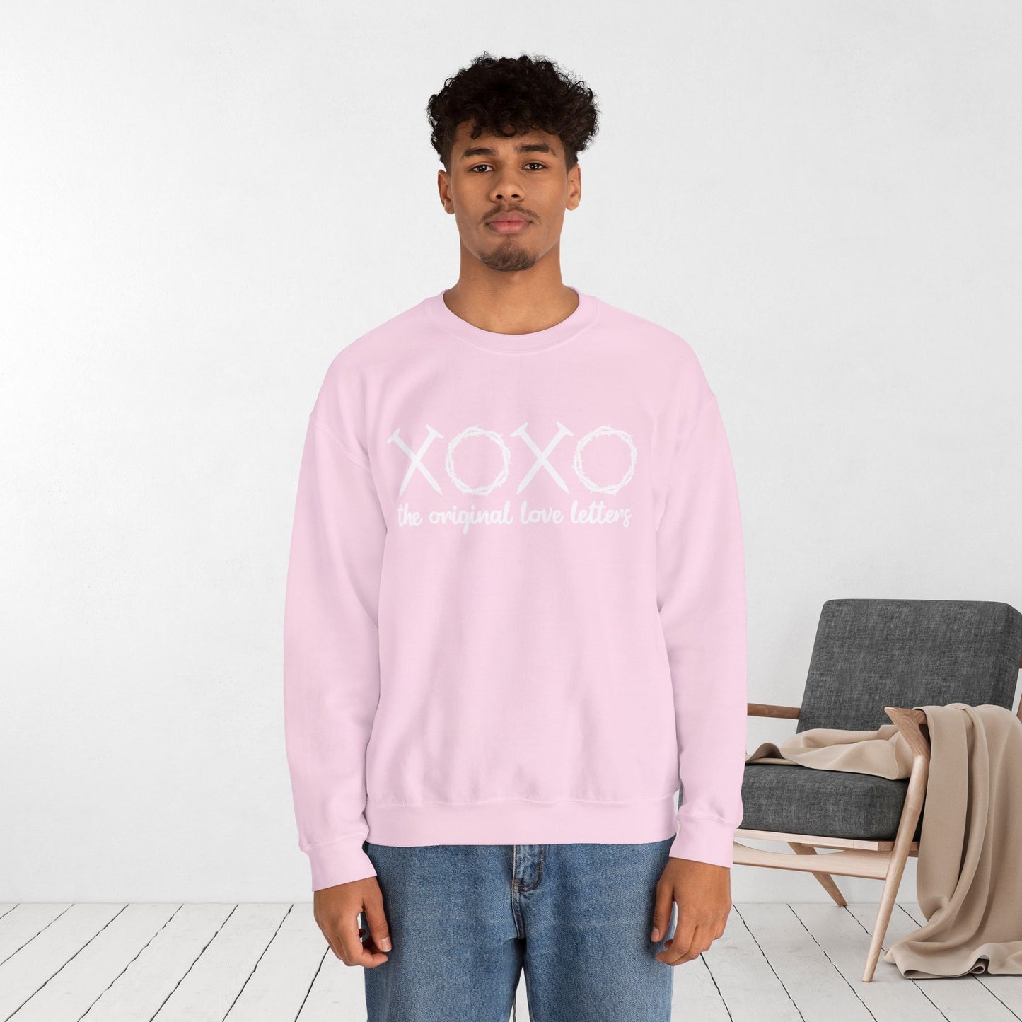 XOXO The Original Love Letters Bible Verse Romans 5:8 Sweatshirt