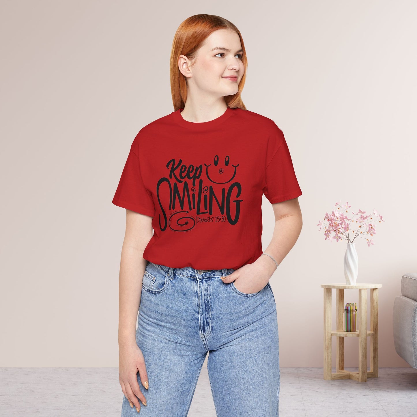 Keep Smiling Soft Cotton Tee - Bible Verse Christian Tee