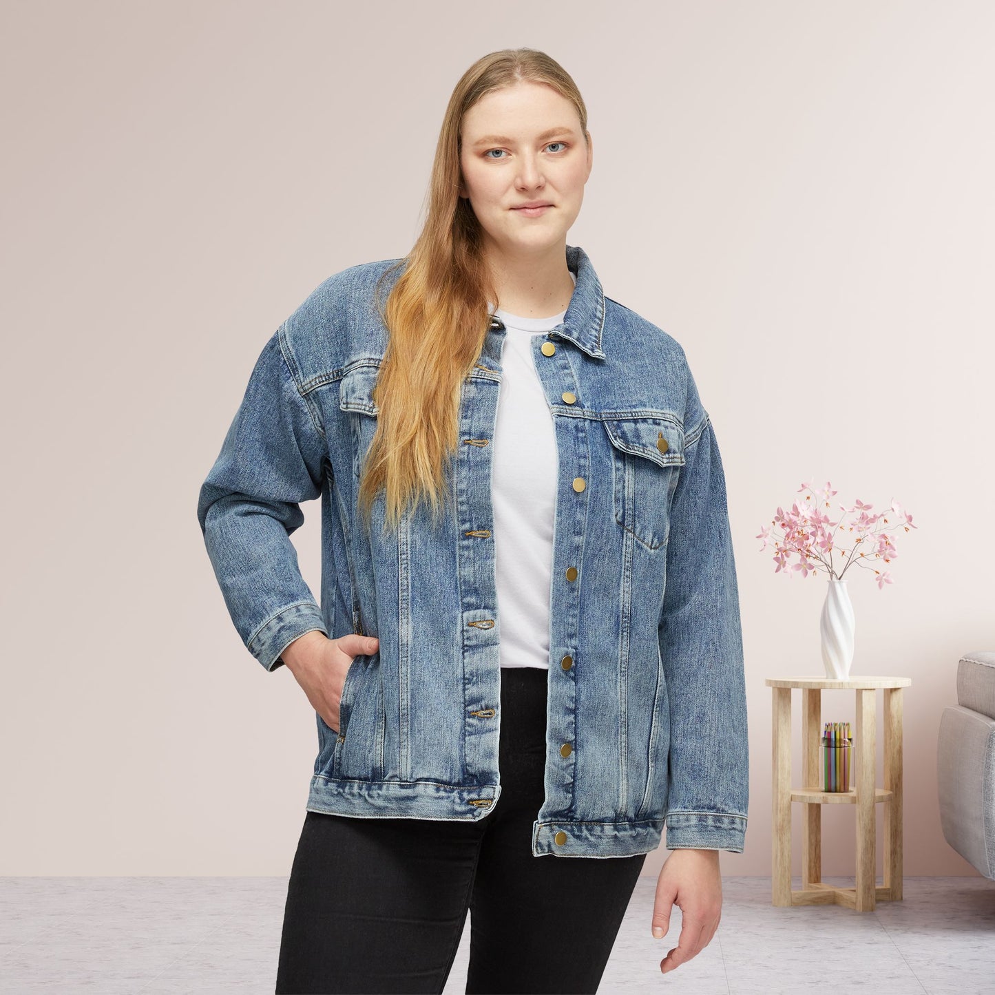 Jesus Saves Women's Denim Jacket - Christian Denim Jacket