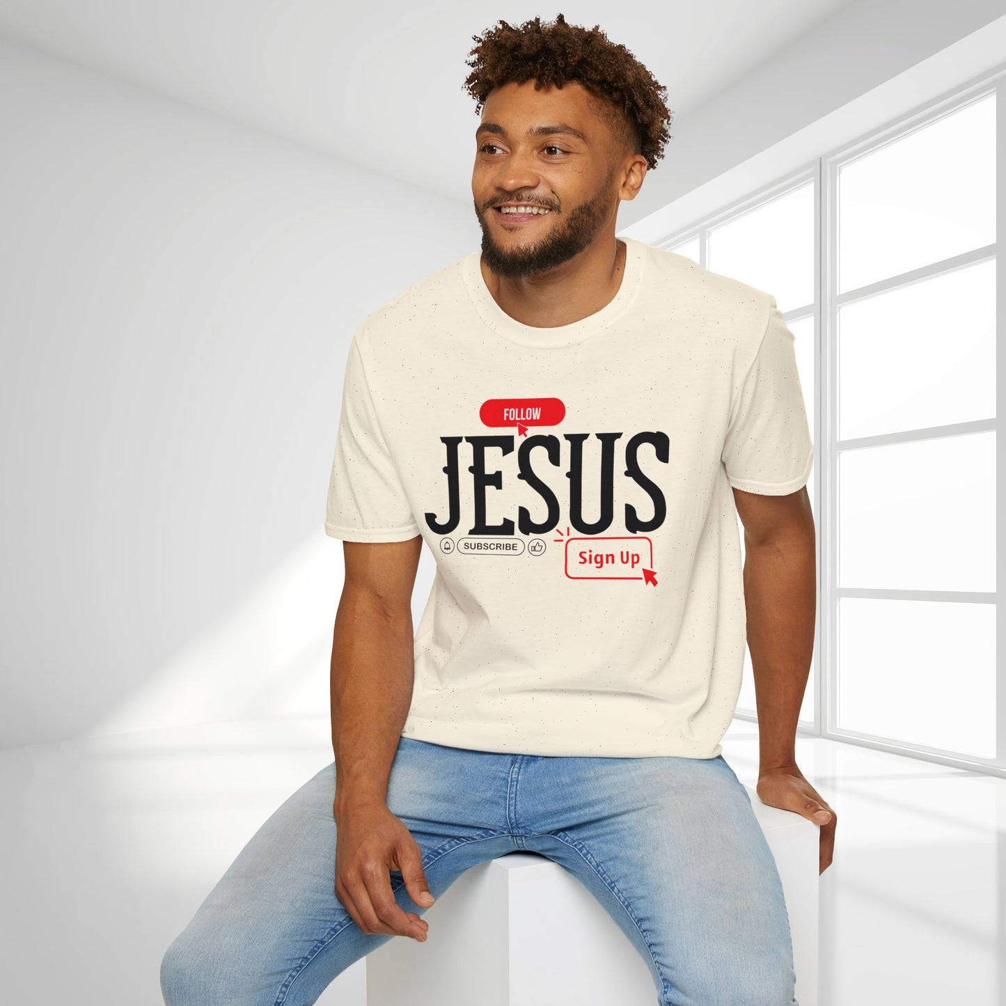 Unisex Follow Jesus Softstyle T-shirt - Trendy  Christian Tee