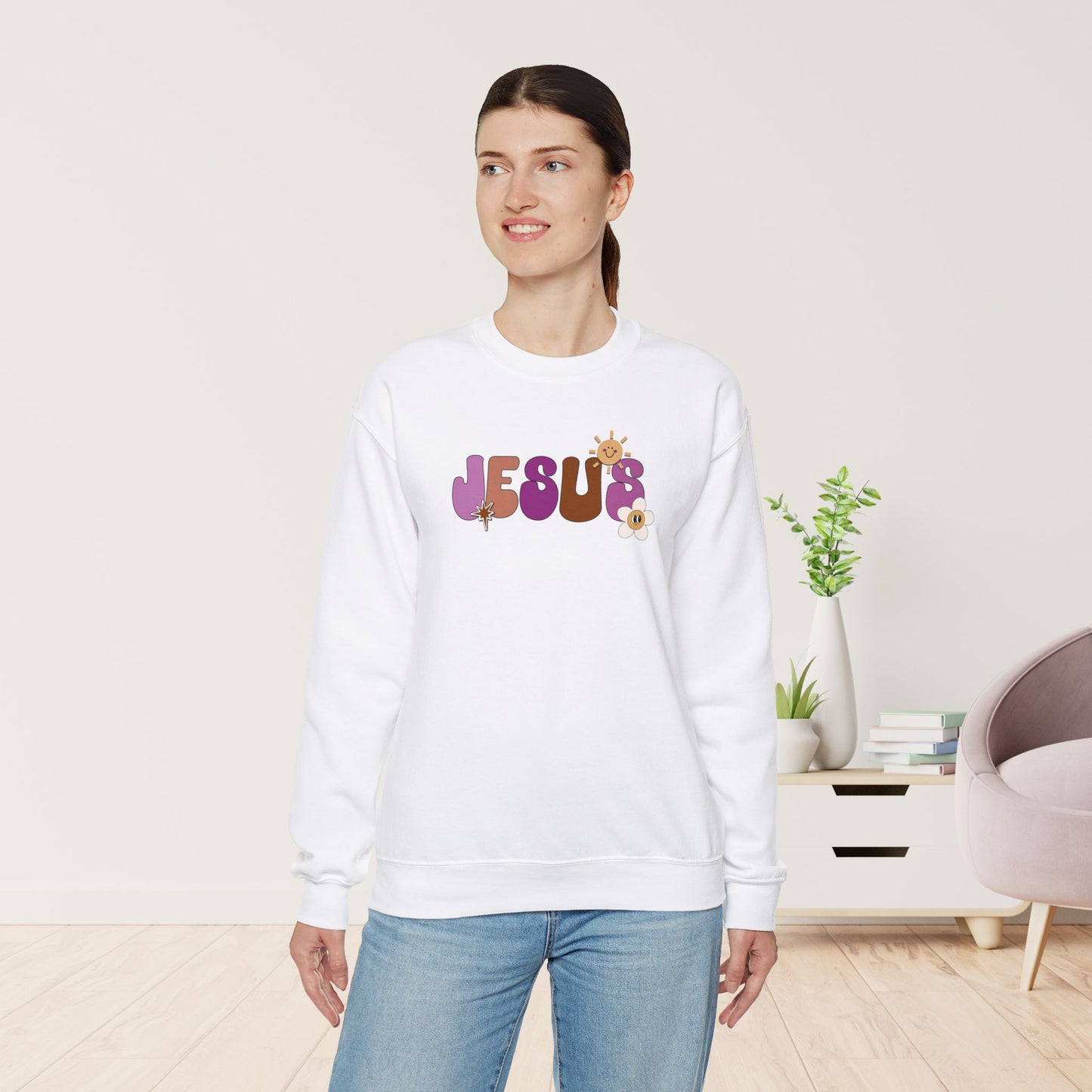 Purple Jesus is the Way John 14:6 Bible Verse Christian Sweatshirt