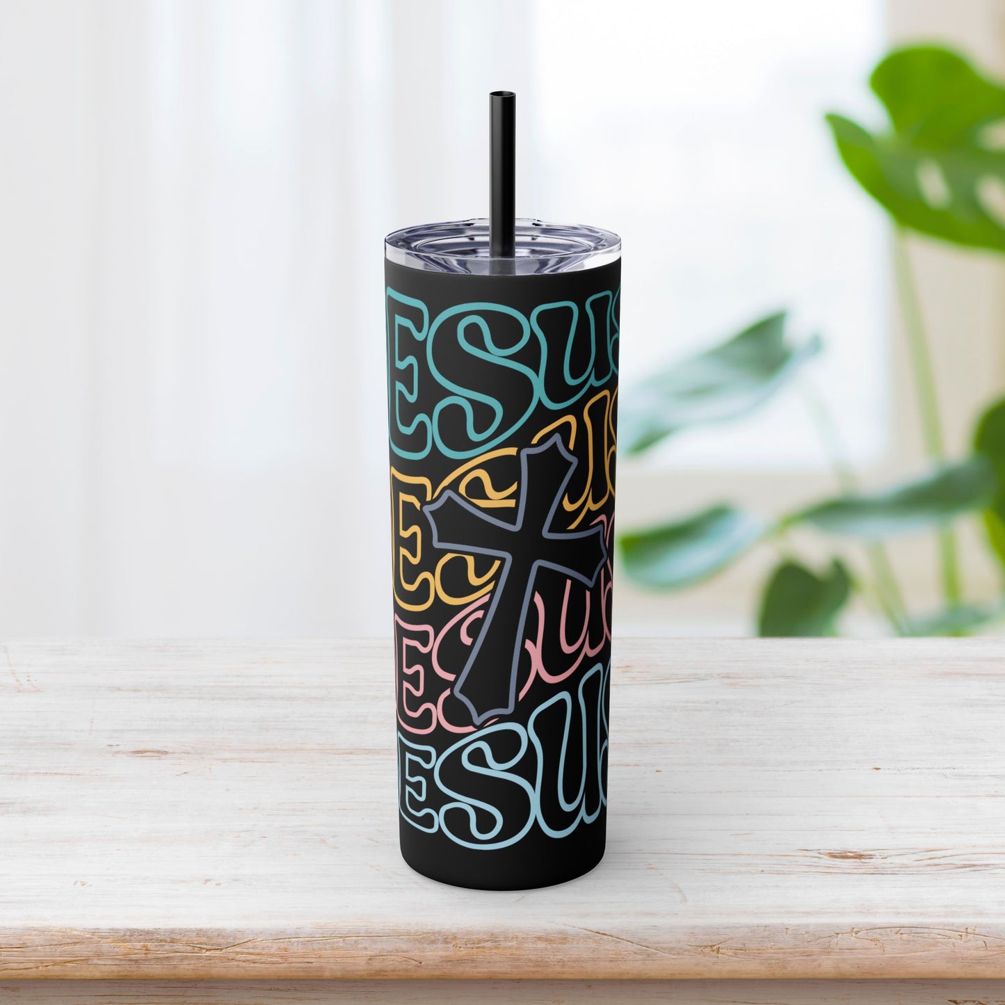 Jesus Skinny Tumbler with Straw - 20oz