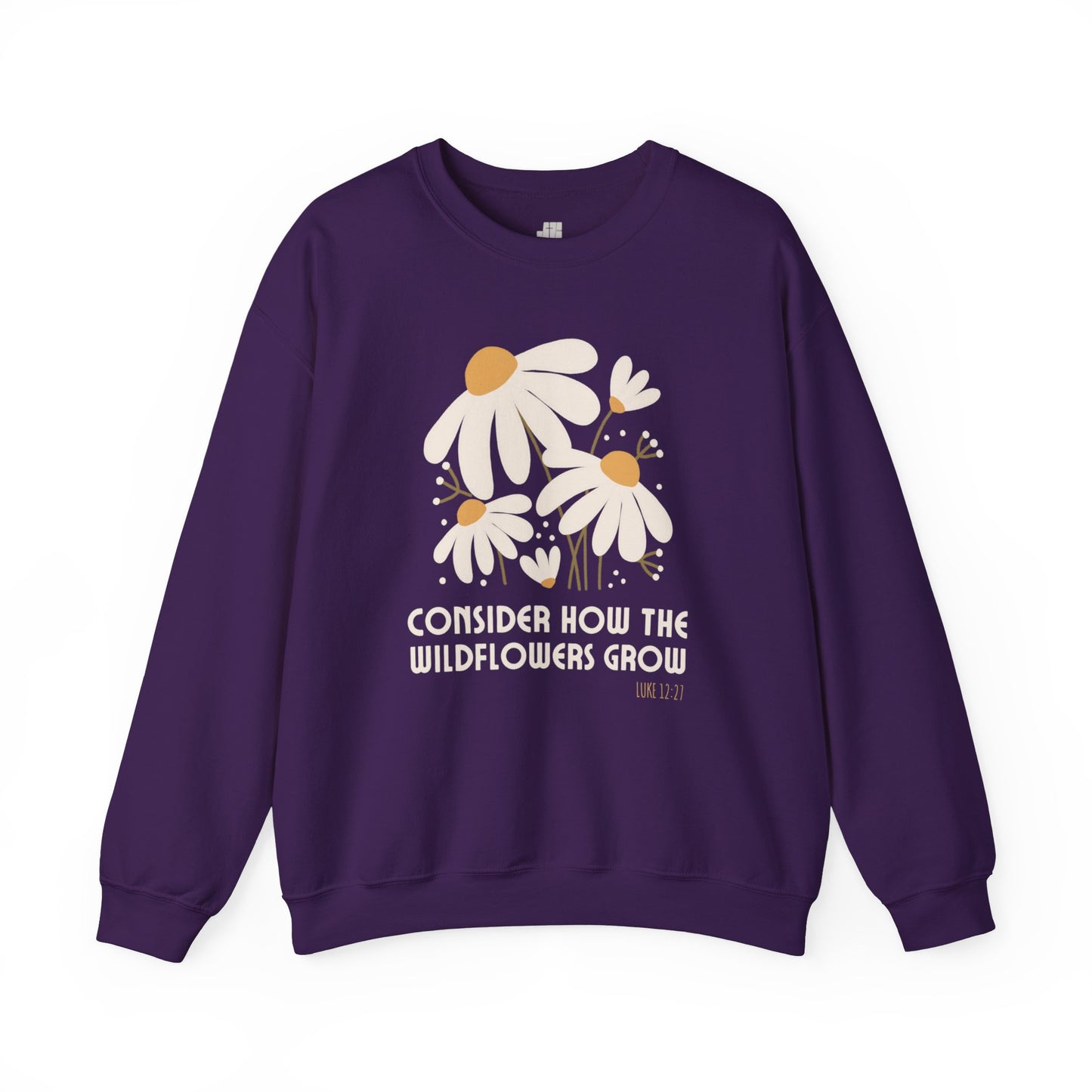 Consider How The Wildflowers Grow Luke 12:27 Bible Verse Sweatshirt