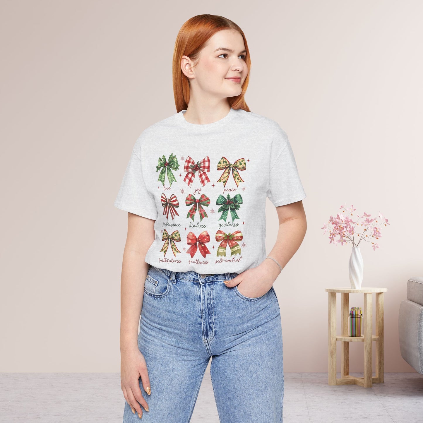 Christmas Fruit of the Spirit Soft Cotton Tee - Holiday Christian Shirt