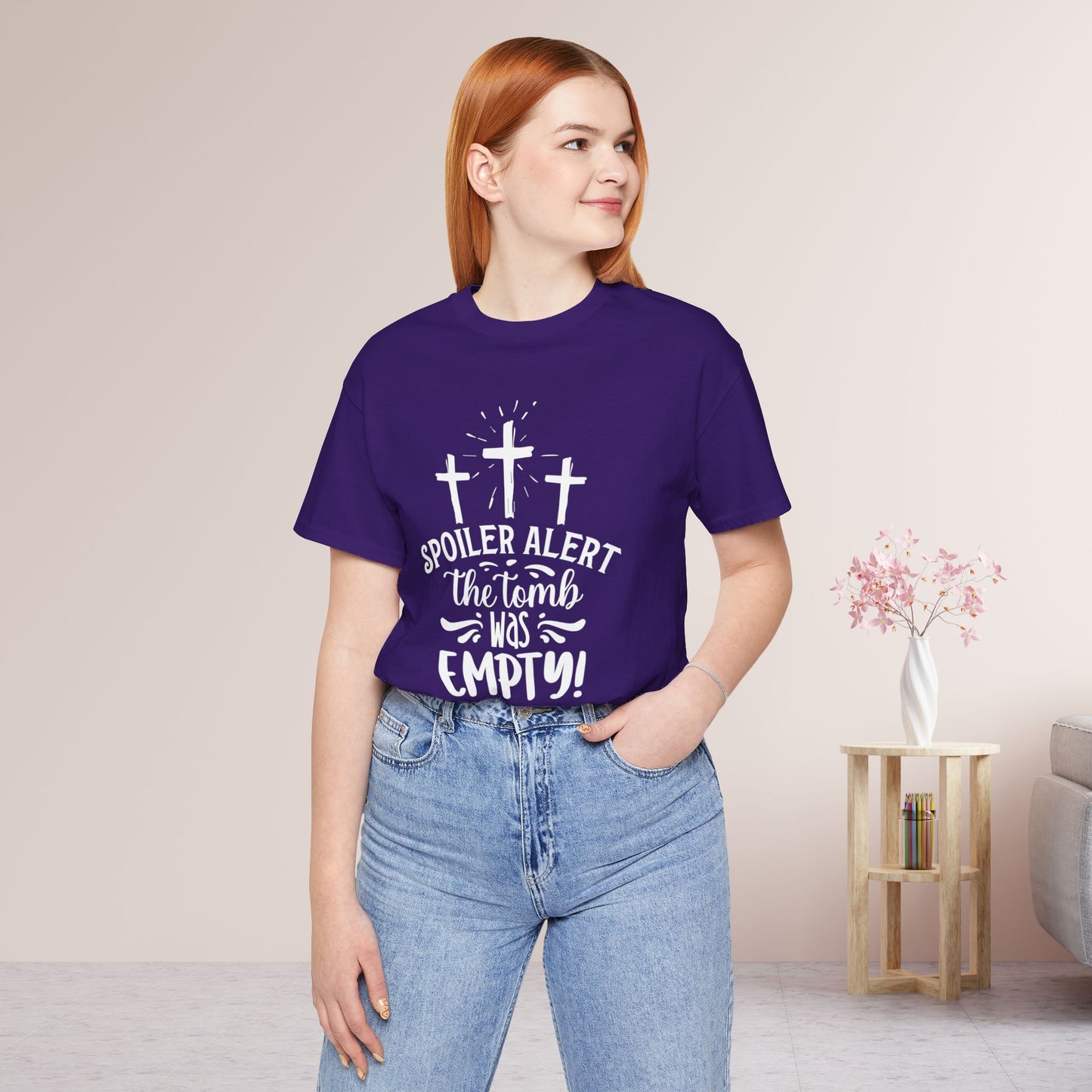 Spoiler Alert The Tomb Was Empty Christian Soft Cotton Tee - Easter Shirt