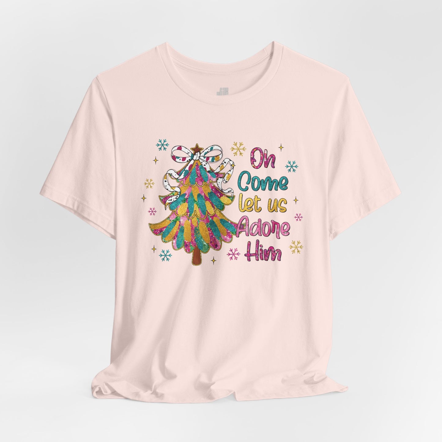 Oh Come Let Us Adore Him Soft Cotton Tee - Holiday Christian Shirt