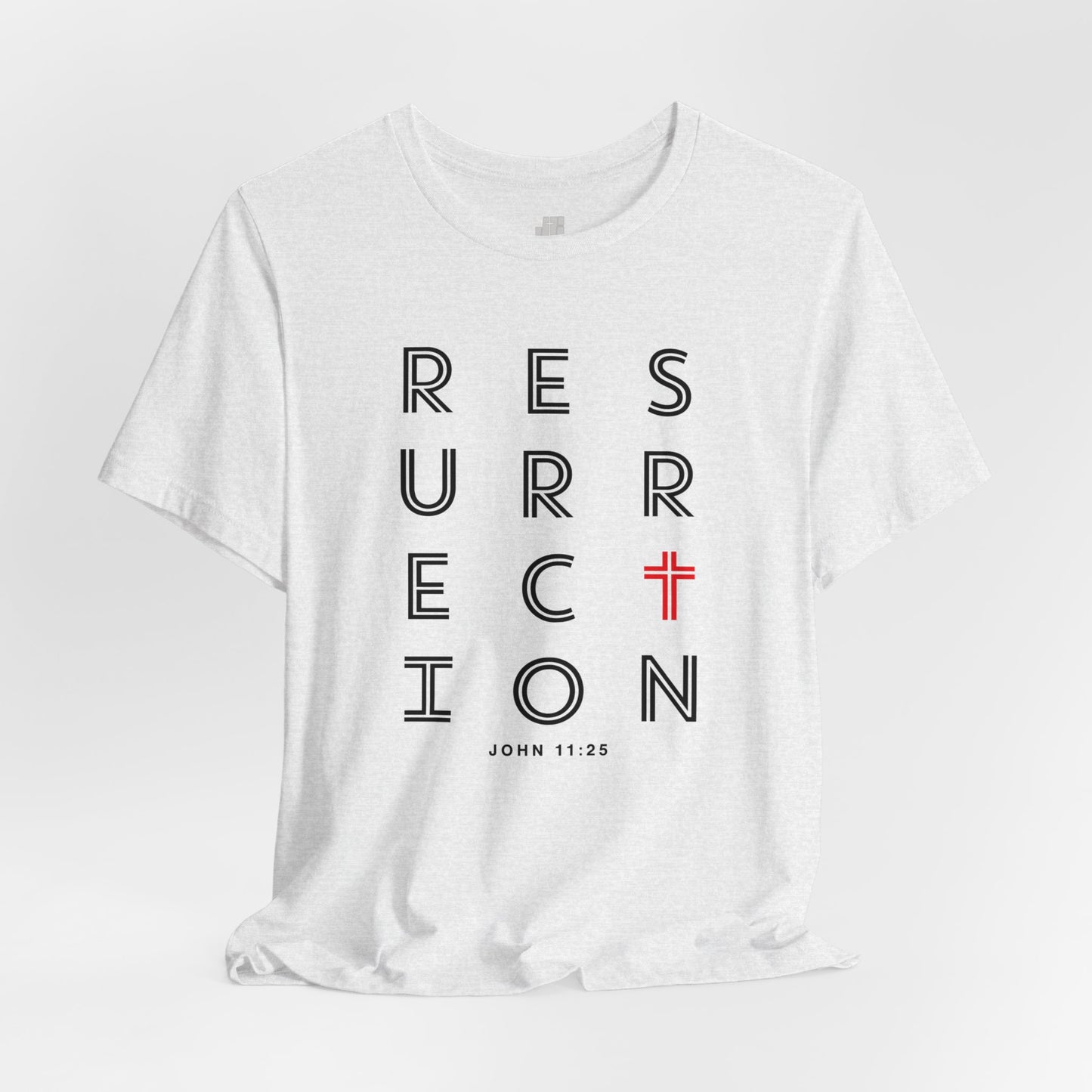 Resurrection Soft Cotton Tee - John 11:25 Bible Verse Christian Tee