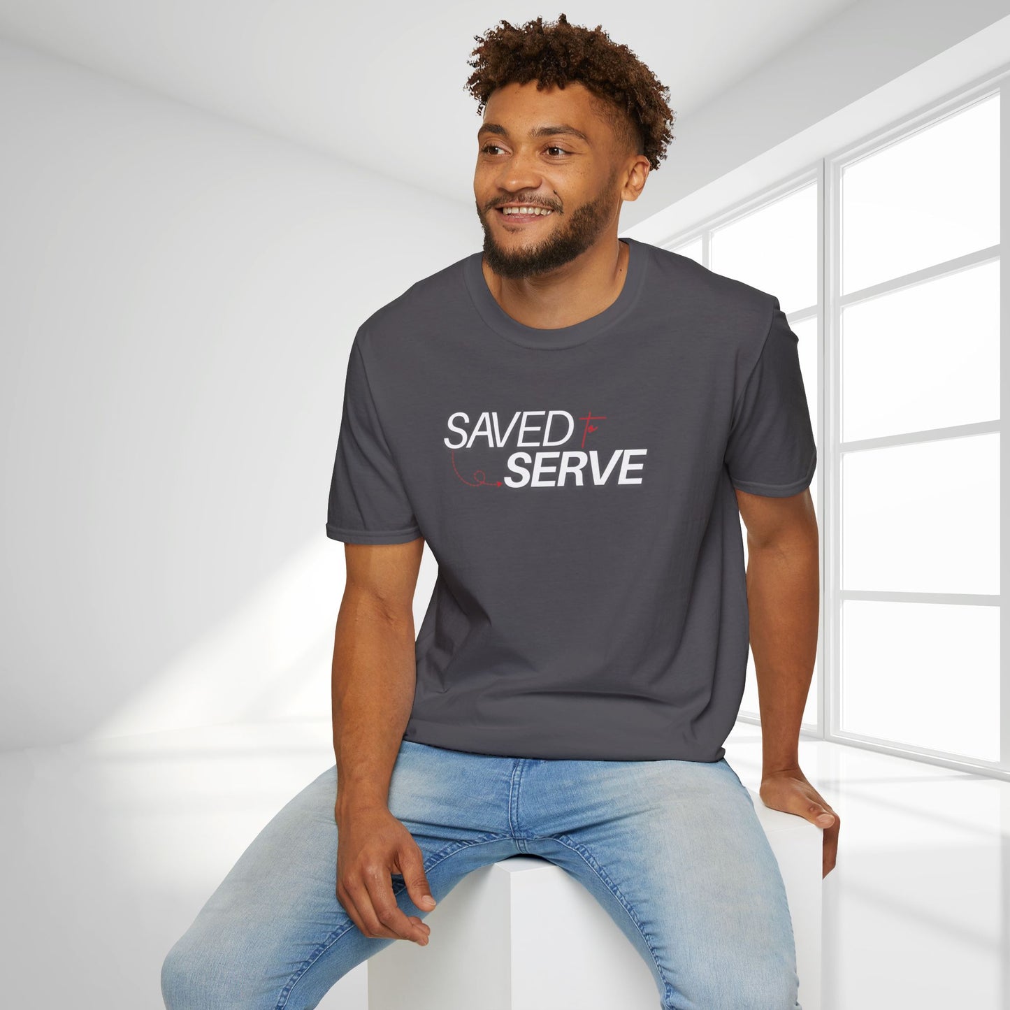 Unisex Saved to Serve Softstyle T-shirt - Trendy  Christian Tee