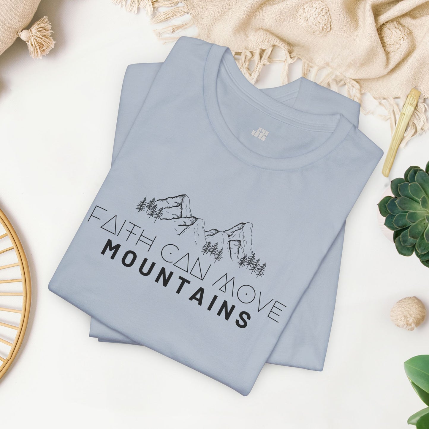 Faith Can Move Mountains Soft Cotton Tee - Matthew 17:20 Bible Verse Shirt